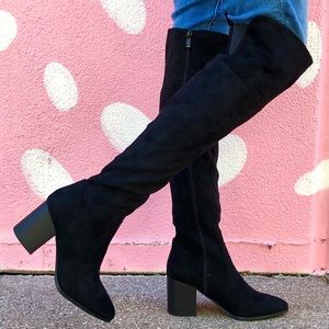 TOP Moda Black Over the Knee Boots